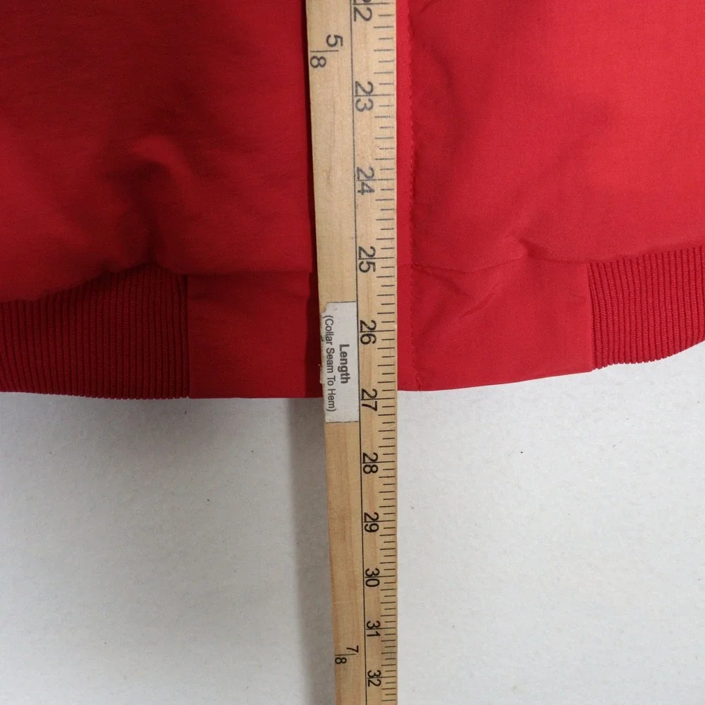 VTG J Crew Oarsman Jacket Fleece Lined Nylon 90s Red USA Men Medium